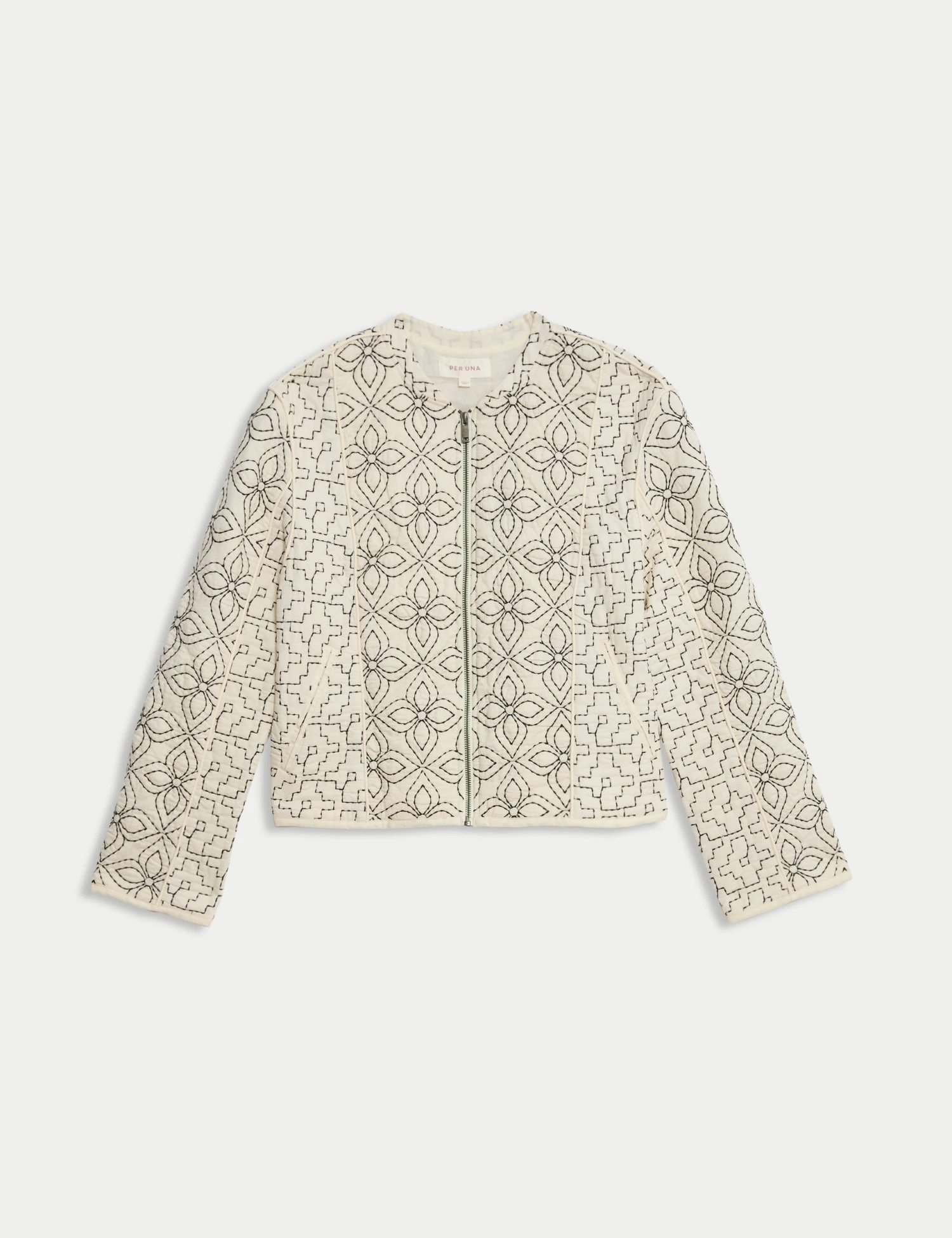 Pure Cotton Embroidered Quilted Jacket 4 Pure Cotton Embroidered Quilted Jacket - Image 2