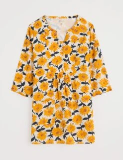 Pure Cotton Floral Notch Neck Tunic 11 Pure Cotton Floral Notch Neck Tunic -Marks and Spencer Shop Pure Cotton Floral Notch Neck Tunic 1