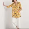 Pure Cotton Floral Notch Neck Tunic -Marks and Spencer Shop Pure Cotton Floral Notch Neck Tunic