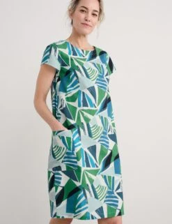 Pure Cotton Geometric Shift Dress -Marks and Spencer Shop Pure Cotton Geometric Shift Dress 3