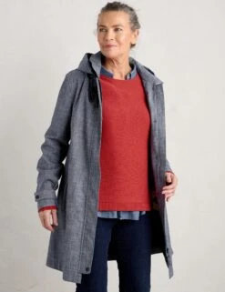 Pure Cotton Hooded Longline Raincoat -Marks and Spencer Shop Pure Cotton Hooded Longline Raincoat 2