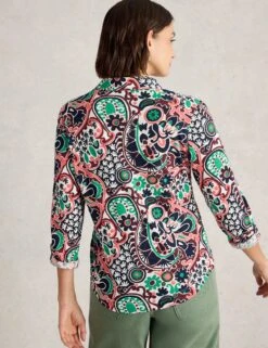 WHITE STUFF Pure Cotton Jersey Printed Shirt -Marks and Spencer Shop Pure Cotton Jersey Printed Shirt 3