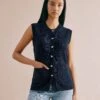 Pure Cotton Knitted Longline Waistcoat 2 Pure Cotton Knitted Longline Waistcoat -Marks and Spencer Shop Pure Cotton Knitted Longline Waistcoat