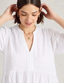 WHITE STUFF Pure Cotton Notch Neck Tunic -Marks and Spencer Shop Pure Cotton Notch Neck Tunic 4