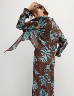 Pure Cotton Printed Button Through Beach Shirt -Marks and Spencer Shop Pure Cotton Printed Button Through Beach Shirt 2