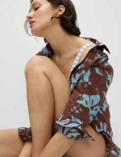 Pure Cotton Printed Button Through Beach Shirt