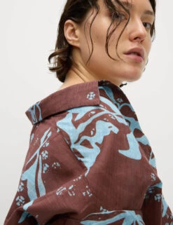 Pure Cotton Printed Button Through Beach Shirt -Marks and Spencer Shop Pure Cotton Printed Button Through Beach Shirt 4