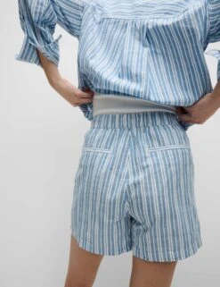 Pure Cotton Printed High Waisted Shorts -Marks and Spencer Shop Pure Cotton Printed High Waisted Shorts 2