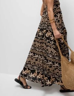 Pure Cotton Printed V-Neck Beach Dress -Marks and Spencer Shop Pure Cotton Printed V Neck Beach Dress 2