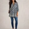 WHITE STUFF Pure Cotton Printed V-Neck Tunic -Marks and Spencer Shop Pure Cotton Printed V Neck Tunic