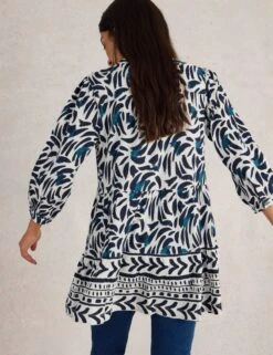 WHITE STUFF Pure Cotton Printed V-Neck Tunic 23 WHITE STUFF Pure Cotton Printed V-Neck Tunic -Marks and Spencer Shop Pure Cotton Printed V Neck Tunic 3