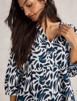 WHITE STUFF Pure Cotton Printed V-Neck Tunic 24 WHITE STUFF Pure Cotton Printed V-Neck Tunic -Marks and Spencer Shop Pure Cotton Printed V Neck Tunic 4