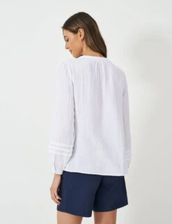 Pure Cotton Tie Neck Blouse 20 Pure Cotton Tie Neck Blouse -Marks and Spencer Shop Pure Cotton Tie Neck Blouse 3