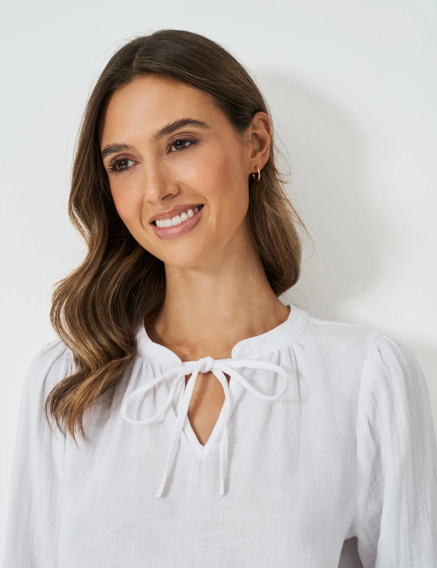 Pure Cotton Tie Neck Blouse 7 Pure Cotton Tie Neck Blouse - Image 5