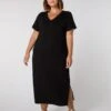 Pure Cotton V-Neck Midaxi T-Shirt Dress -Marks and Spencer Shop Pure Cotton V Neck Midaxi T Shirt Dress