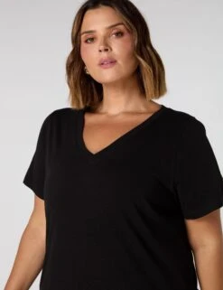 Pure Cotton V-Neck Midaxi T-Shirt Dress -Marks and Spencer Shop Pure Cotton V Neck Midaxi T Shirt Dress 2