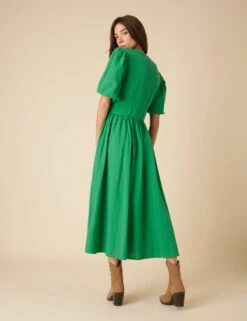 Pure Cotton V-Neck Midaxi Waisted Dress -Marks and Spencer Shop Pure Cotton V Neck Midaxi Waisted Dress 2