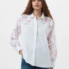 French Connection Pure Cottton Embroidered Collared Shirt -Marks and Spencer Shop Pure Cottton Embroidered Collared Shirt
