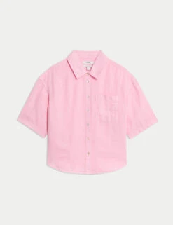 Pure Linen Collared Relaxed Shirt -Marks and Spencer Shop Pure Linen Collared Relaxed Shirt 1