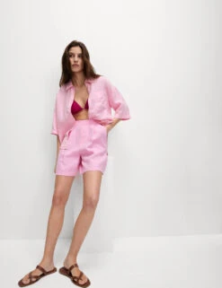 Pure Linen Collared Relaxed Shirt -Marks and Spencer Shop Pure Linen Collared Relaxed Shirt 4