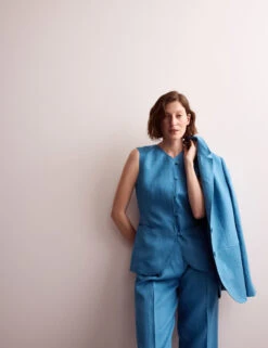 Jaeger Pure Linen Longline Waistcoat