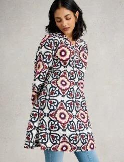WHITE STUFF Pure Linen Printed V-Neck Collared Tunic 18 WHITE STUFF Pure Linen Printed V-Neck Collared Tunic -Marks and Spencer Shop Pure Linen Printed V Neck Collared Tunic 4