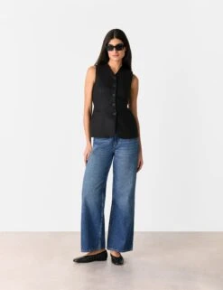 Whistles Pure Linen Slim Single Breasted Waistcoat