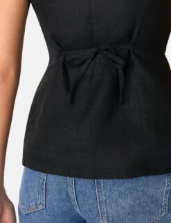 Whistles Pure Linen Slim Single Breasted Waistcoat -Marks and Spencer Shop Pure Linen Slim Single Breasted Waistcoat 3