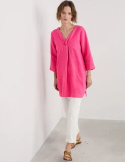 Pure Linen V-Neck Relaxed Tunic