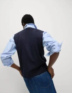 Pure Merino Wool Knitted Waistcoat -Marks and Spencer Shop Pure Merino Wool Knitted Waistcoat 3