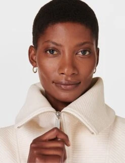 Sweaty Betty Radiant Ribbed Collared Half Zip Sweatshirt -Marks and Spencer Shop Radiant Ribbed Collared Half Zip Sweatshirt 4