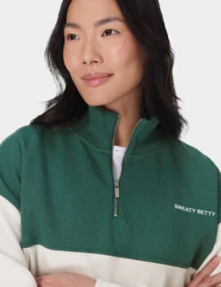 Sweaty Betty Revive Cotton Rich Half Zip Crop Sweatshirt -Marks and Spencer Shop Revive Cotton Rich Half Zip Crop Sweatshirt 4