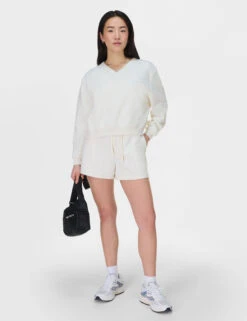 Sweaty Betty Revive Cotton Rich V-Neck Crop Sweatshirt -Marks and Spencer Shop Revive Cotton Rich V Neck Crop Sweatshirt 2