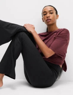 Ribbed High Waisted Flared Yoga Leggings -Marks and Spencer Shop Ribbed High Waisted Flared Yoga Leggings 3