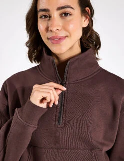 Rihanna Cotton Rich Half Zip Sweatshirt -Marks and Spencer Shop Rihanna Cotton Rich Half Zip Sweatshirt 3