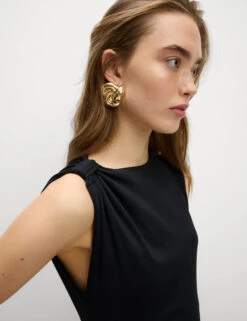 Round Neck Ruched Midi Bodycon Dress -Marks and Spencer Shop Round Neck Ruched Midi Bodycon Dress 2