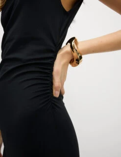 Round Neck Ruched Midi Bodycon Dress -Marks and Spencer Shop Round Neck Ruched Midi Bodycon Dress 3