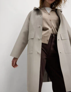 Rubber Hooded Clean Longline Parka Coat -Marks and Spencer Shop Rubber Hooded Clean Longline Parka Coat 2