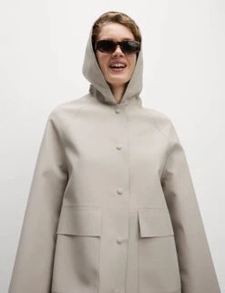 Rubber Hooded Clean Longline Parka Coat -Marks and Spencer Shop Rubber Hooded Clean Longline Parka Coat 5