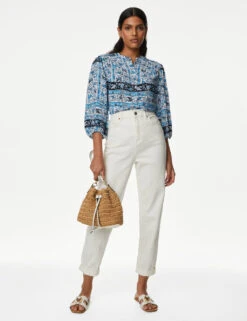 Printed 3/4 Sleeve Blouse