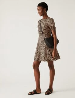 Jersey Printed Mini Skater Dress -Marks and Spencer Shop SD 01 T42 4285 V4 X EC 1