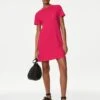 Pure Cotton Round Neck Mini T-Shirt Dress