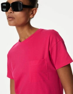 Pure Cotton Round Neck Mini T-Shirt Dress -Marks and Spencer Shop SD 01 T42 4865 A0 X EC 1