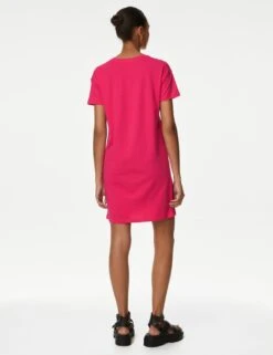 Pure Cotton Round Neck Mini T-Shirt Dress -Marks and Spencer Shop SD 01 T42 4865 A0 X EC 2