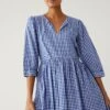 Pure Cotton Gingham Midi Dress -Marks and Spencer Shop SD 01 T42 7322 E4 X EC 0