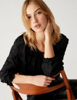 Pure Cotton Embroidered Blouse 11 Pure Cotton Embroidered Blouse -Marks and Spencer Shop SD 01 T43 5497 Y0 X EC 2