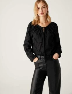 Pure Cotton Embroidered Blouse 13 Pure Cotton Embroidered Blouse -Marks and Spencer Shop SD 01 T43 5497 Y0 X EC 4