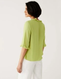 V-Neck Frill Detail Blouse -Marks and Spencer Shop SD 01 T43 8249 AO X EC 3