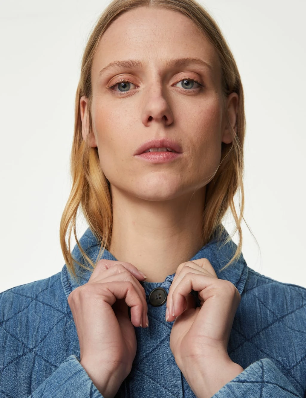 Pure Cotton Denim Quilted Shacket 5 Pure Cotton Denim Quilted Shacket - Image 3