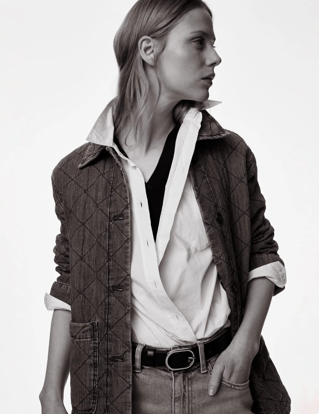 Pure Cotton Denim Quilted Shacket 7 Pure Cotton Denim Quilted Shacket - Image 5